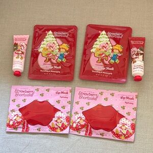 6 pc bundle Strawberry Shortcake eye & lip masks w hand creams New